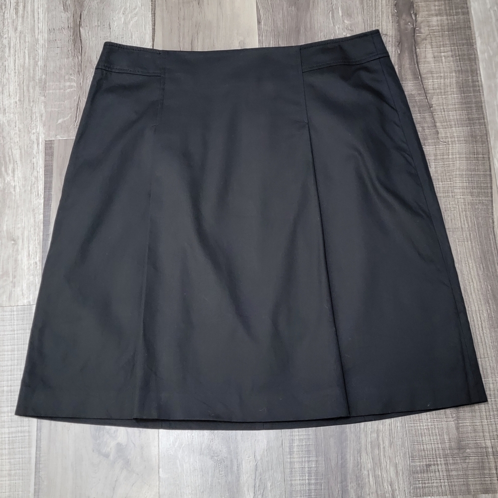 Talbots Black Pleated A-Line Skirt